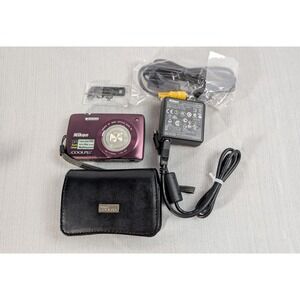 Nikon Coolpix S4300 Digital Camera 16MP 6x Zoom Plum Purple with Case & Charger